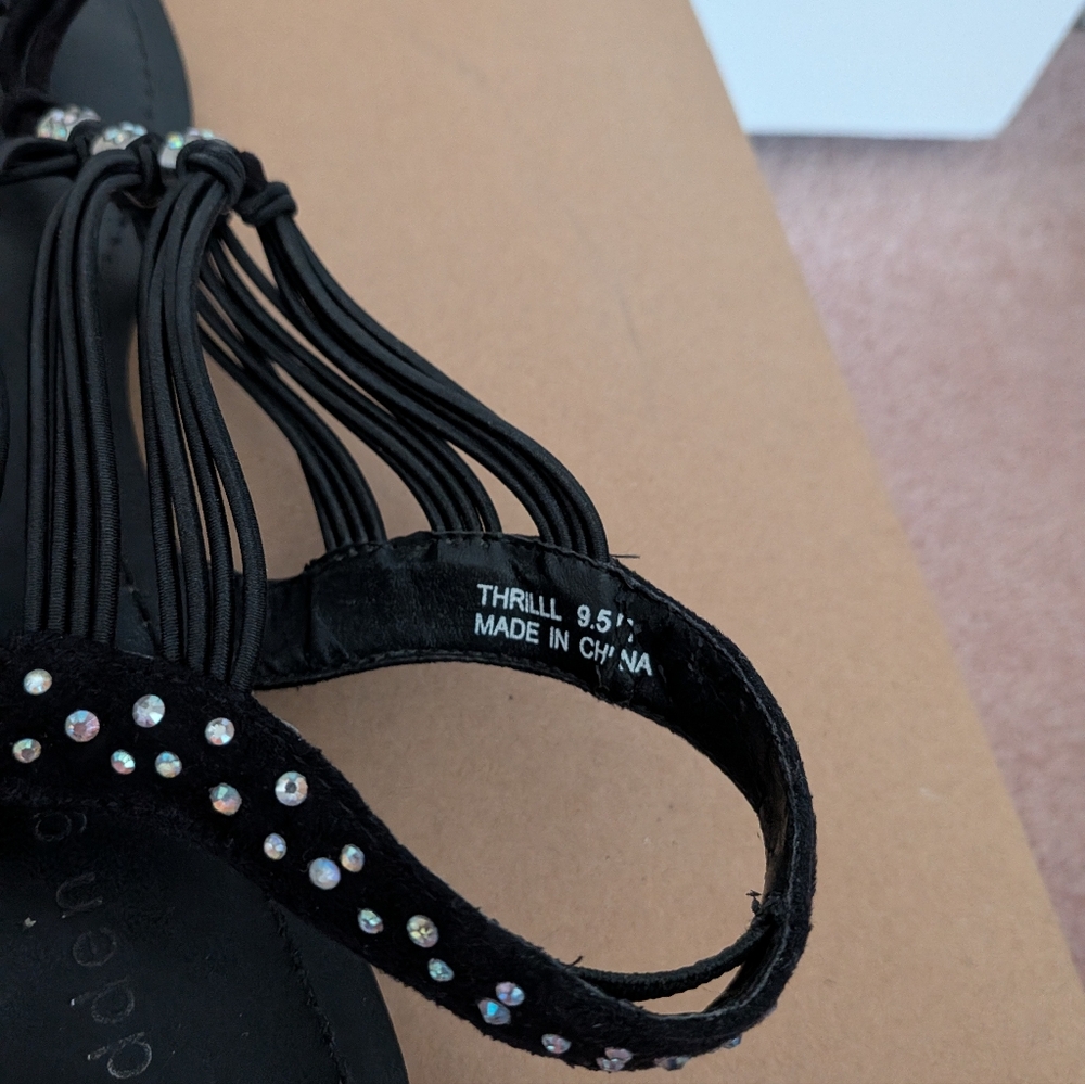 Madden Girl Black Sequin Sandals - Picture 5 of 11